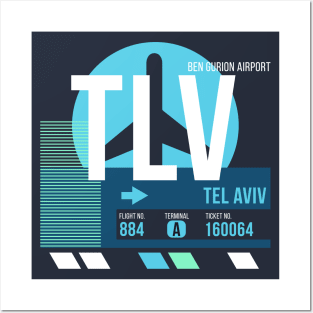 Tel Aviv (TLV) Airport // Sunset Baggage Tag Posters and Art